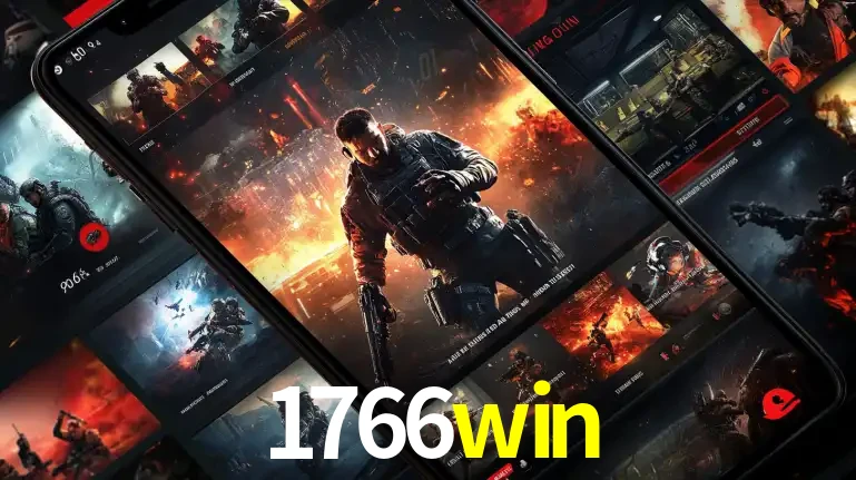 Tela de um celular exibindo uma galeria de jogos de tiro com temática militar, mostrando a variedade de e-sports disponíveis para apostas na plataforma de entretenimento 1766win.