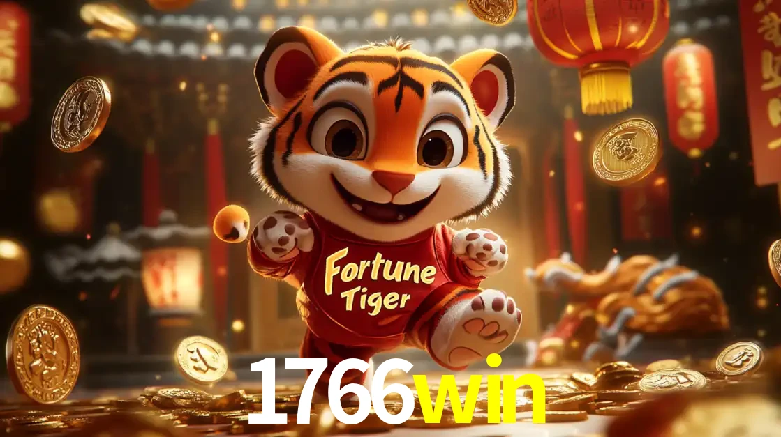 O alegre personagem do Fortune Tiger correndo sobre um caminho de moedas de ouro, simbolizando os grandes prêmios e a diversão do popular jogo de slot do 1766win.